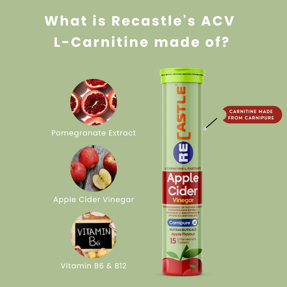 acv made of pomegranate extract, apple cider vinegar and vitamin B6 and B12.